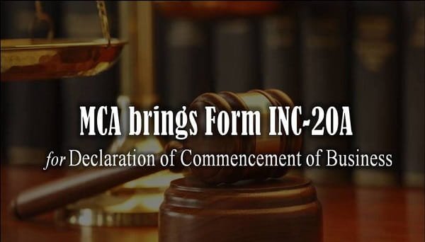 MCA Form INC-20A